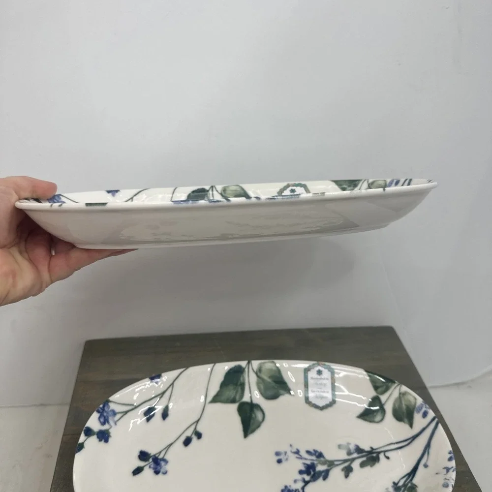 Set of 2 INTESA HOME Wildflowers Oval Serving Tray 13